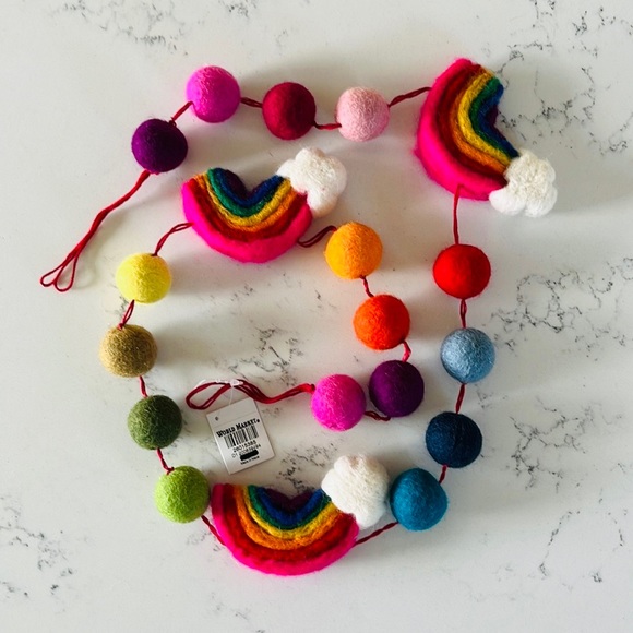World Market Felt Rainbow And Pom Pom Garland - Picture 2 of 10